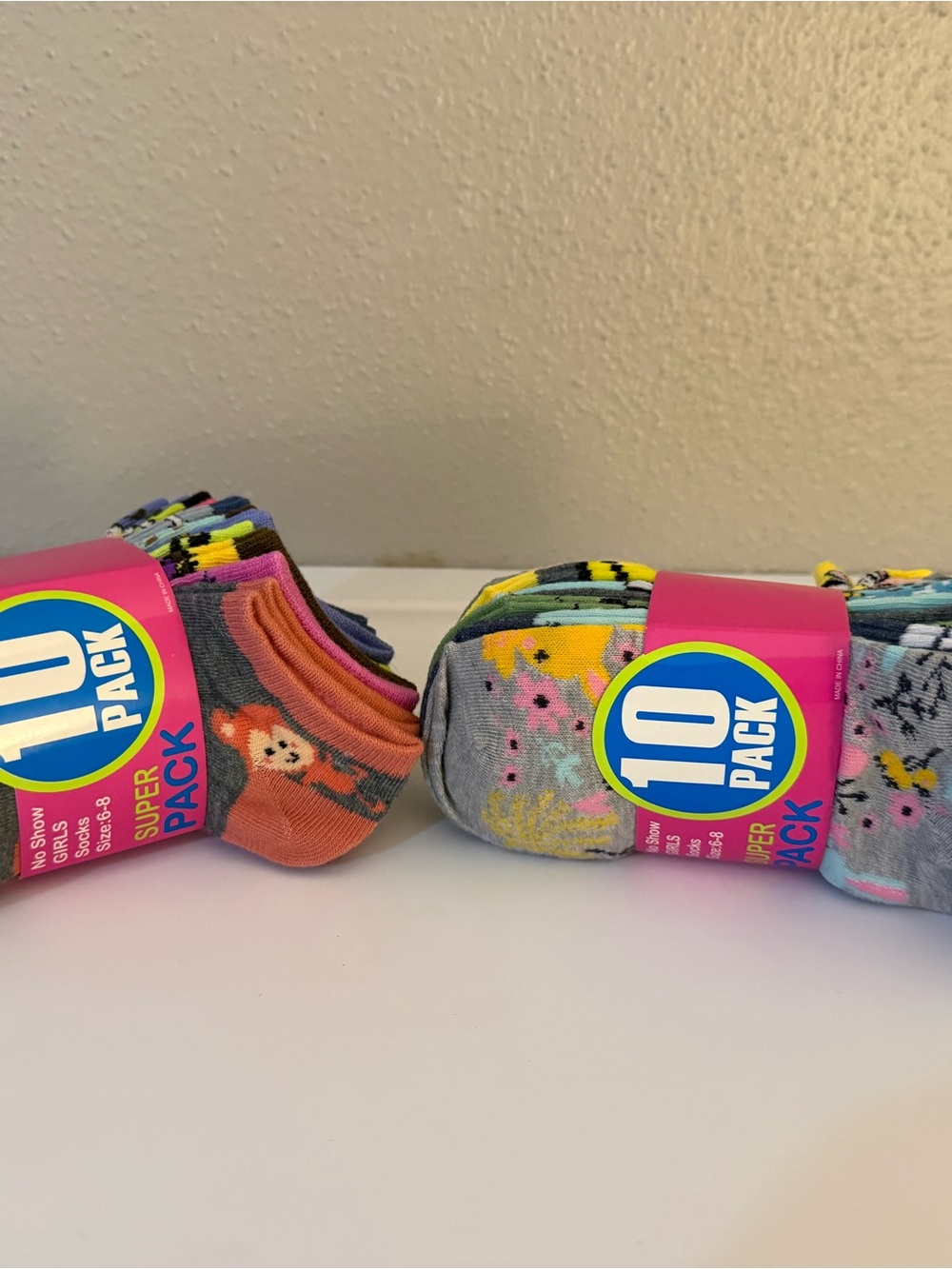 10-Pack Kids Crew Socks - Multicolor Fun Patterns x 2. 20 pairs girls